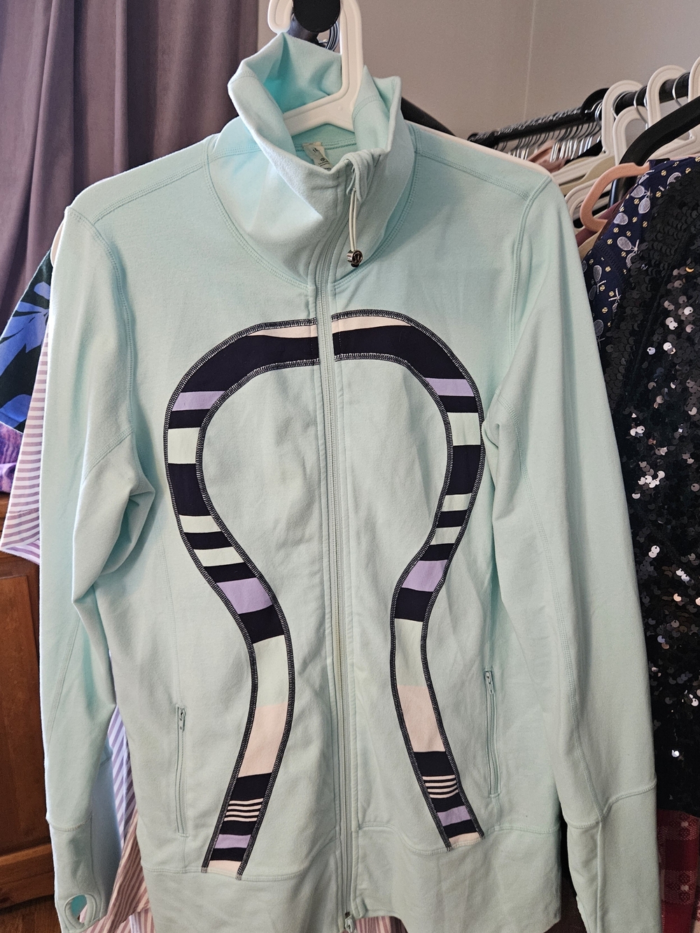 lululemon Zip Up Jacket with Striped Emblem